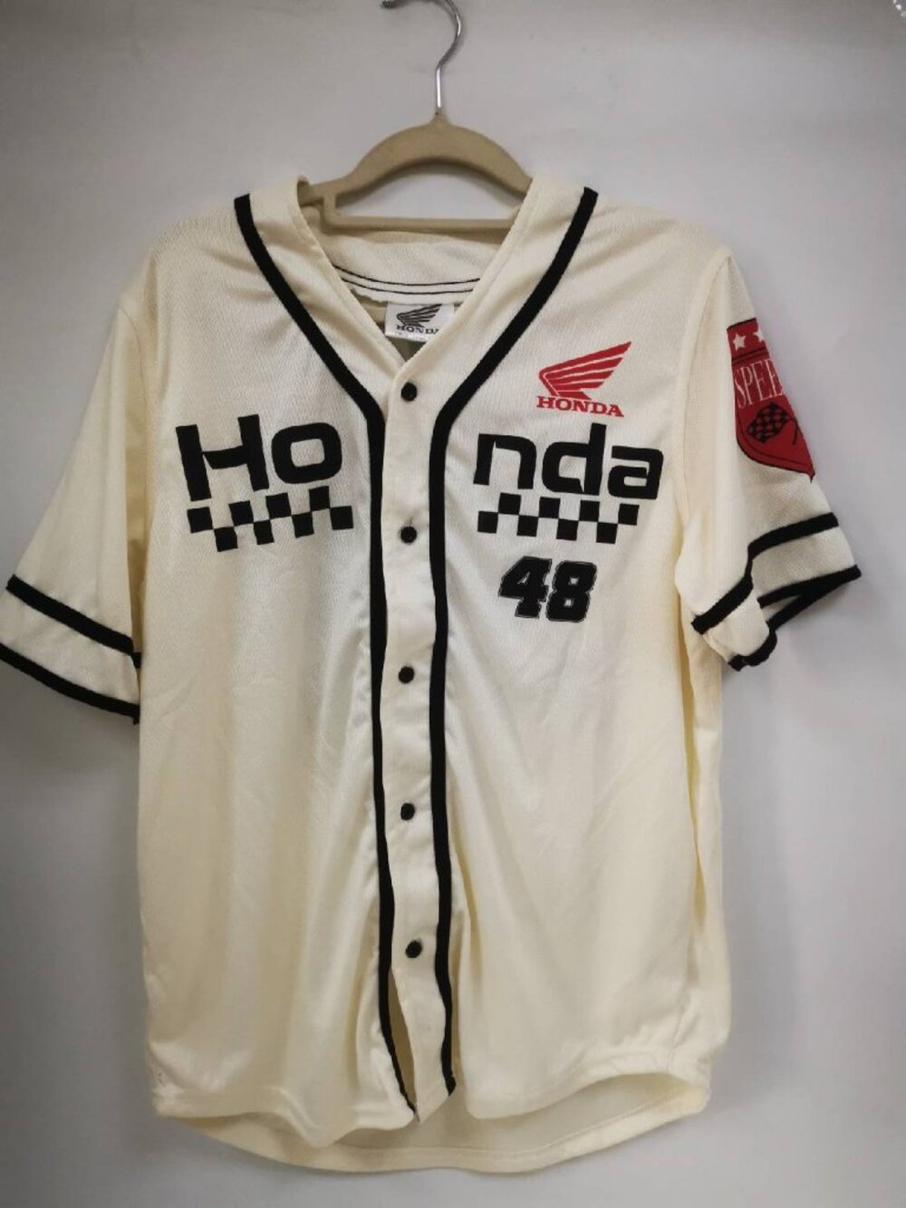HONDA Retro Racing Style Short Sleeve T-shirt Baseball Jersey for Summer Unisex